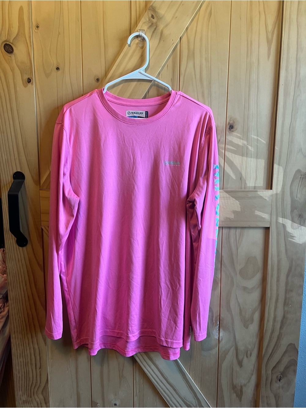 Magellan Outdoors Pink Boyfriend Fit Fish Gear Tee Size 1X Fishing Lake Ocean